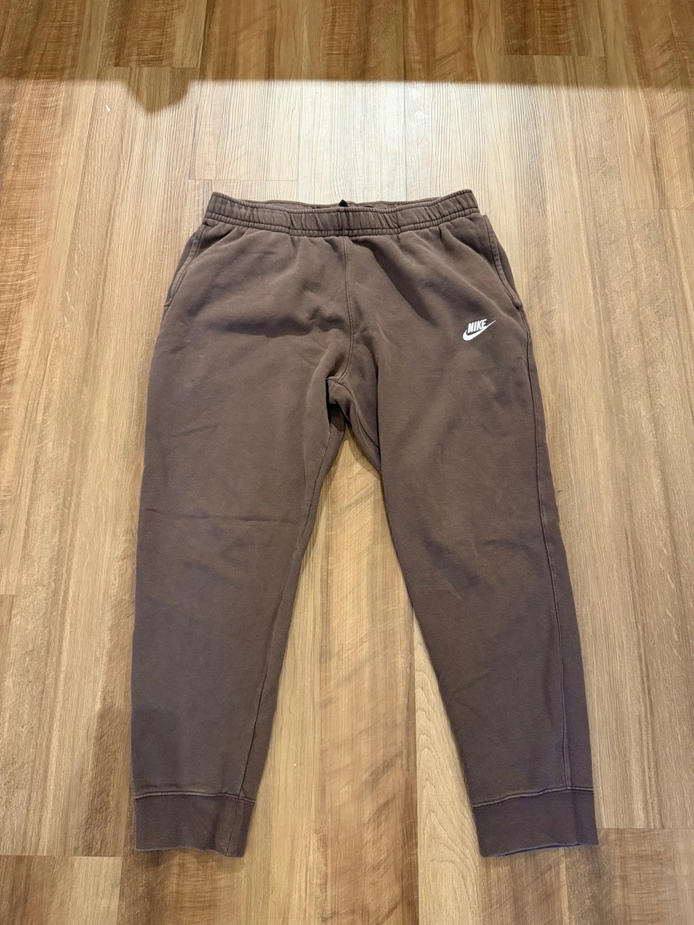Nike Men’s Fleece Sweatpants XL Brown Snap Button Athletic Wear